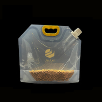 3l 5l type PET de qualité alimentaire Transparent usine utilisation de restauration personnalisée grande taille pochettes de buse poignée en plastique