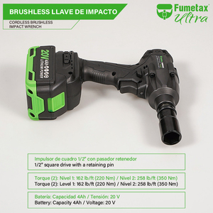 Llave <span class=keywords><strong>de</strong></span> <span class=keywords><strong>Impacto</strong></span> Eléctrica Inalámbrica <span class=keywords><strong>de</strong></span> Grado Industrial <span class=keywords><strong>de</strong></span> 20V, Llave <span class=keywords><strong>de</strong></span> <span class=keywords><strong>Impacto</strong></span> sin Escobillas, Juego <span class=keywords><strong>de</strong></span> Herramientas Eléctricas - Product Image 4