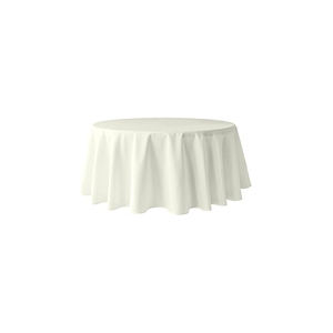 Custom 120-Inch White Polyester Round <b>Tablecloth</b> for Weddings & <b>Parties</b> Handmade with Custom Logo - Product Image 2