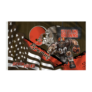 Cleveland Browns "Brownie" 3x5' Deluxe Flag W/ Stripe