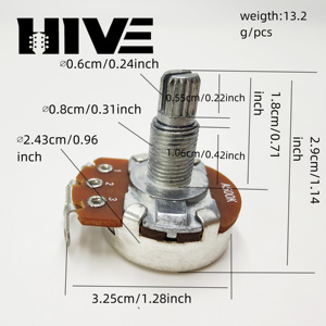 Potenciómetros HIVE <span class=keywords><strong>de</strong></span> Aleación <span class=keywords><strong>de</strong></span> Aluminio para Guitarra, Eje Lineal <span class=keywords><strong>de</strong></span> 18mm A/B 250K/500K, para Volumen y Tono en Guitarras Eléctricas y Bajos - Product Image 2