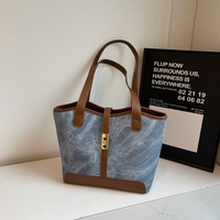 Bolso Tote de Gran Capacidad, Estilo Vintage, para Mujer, Impermeable, Estilo Coreano, Cierre Abierto, de Alta Gama, para Otoño Invierno 2026