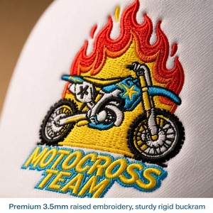 Casquette Trucker Personnalisée avec Logo Blanc Noir Léopard Argyle, Broderie 3D Équipe Motocross MX, Casquette Snapback en Maille à 6 Panneaux, Faible MOQ - Product Image 2