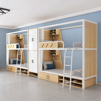 Lits superposés en bois pour appartement, lit capsule bas, mobilier pour auberge de jeunesse et hôtel, lit superposé en acier et bois, approvisionnement direct usine