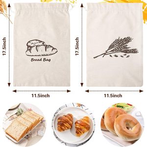 Custom logo Printed French Eco Friendly Reusable Organic <b>Canvas</b> Cotton Linen Bread <b>Bag</b> - Product Image 2