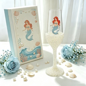 <span class=keywords><strong>Flûte</strong></span> à <span class=keywords><strong>champagne</strong></span> en cristal avec motif sirène et décorations de perles, coffret cadeau pour mariage et <span class=keywords><strong>anniversaire</strong></span>, verrerie, coupes à <span class=keywords><strong>champagne</strong></span> - Product Image 4