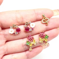 Nouveauté Gaby : Piercing de nez long et pendante en forme de fleur, anneaux de nez en acier inoxydable, clous de nez indiens, piercing en gros, bijoux pour le corps