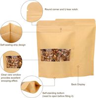 Sachets Doypack Personnalisés en Papier Kraft avec Fenêtre Transparente et Fermeture Zip pour l'Emballage des Noix