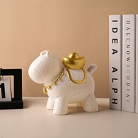 Nouvelle figurine de cheval en résine de style chinois, porte-bonheur, ornement de bureau, cadeau idéal pour l'inauguration d'une maison