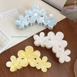 กิ๊บหนีบผมลายหินอ่อนไล่สีขนาดจัมโบ้ ลายดอกไม้ 3 มิติ สำหรับผมหนา ผู้หญิงและวัยรุ่น - Product Image 2