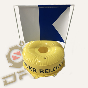 Flotador de señal inflable "Buzo por debajo" de buceo libre de PVC resistente de la marca DPR con bandera - Product Image 3