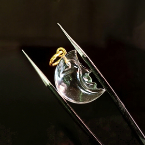 Natural Crystal Quartz Half Moon Carved Gemstone Pendant Gold Plated Sterling <b>Silver</b> 925 Loop Pendant DIY Jewelry Making <b>Charm</b> - Product Image 1