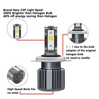 Phare de moto LED AM6 H4, phare antibrouillard pour moto, ampoules Hi Lo AC/DC pour accessoires de moto