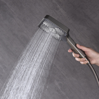 Ensemble de mitigeur de douche de pluie à LED avec affichage thermostatique de plafond dissimulé ensemble de robinets de douche de salle de bain noir avec pommeau de douche 600x800mm
