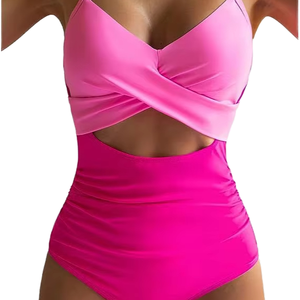 Maillot de bain une pièce à taille haute et découpes en nylon et élasthanne avec personnalisation OEM ODM - Product Image 1