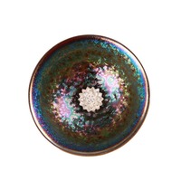 Tasse à thé en céramique de style chinois, colorée, avec motifs de poisson argenté, lotus, dragon et phénix incrustés, de luxe léger et rétro, idéale comme cadeau d'affaires