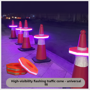 Anillo Reflectante Luminoso LED para Conos de Tráfico con Sonido de Advertencia, Luz de Advertencia de Tráfico para Construcción Nocturna, Barricada de Tráfico - Product Image 1