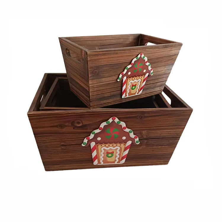 Деревянная корзина для хранения товаров, деревянная коробка, органайзер, куб, контейнер с ручкой для декора ванной комнаты