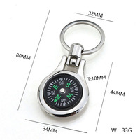 Boussole de navigation en plastique pour camping et randonnée, porte-clés de guidage en métal de qualité supérieure pour sports de plein air