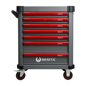 Juegos de Herramientas Caja con Ruedas Baúl Gabinete de 7 Cajones Carro de Herramientas GRIS de Acero Inoxidable de Alta Resistencia Acero Laminado en Frío 1 Juego BESITA - Product Image 2