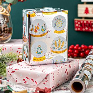 Silver Christmas Wrapping <b>Paper</b> <b>Roll</b> 17 In X 32.8 Ft Single Side Recyclable Gift <b>Wrap</b> For Holiday Crafting - Product Image 3