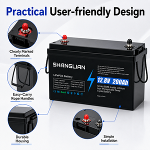 แบตเตอรี่ LiFePO4 12.8V 200Ah 6000+ รอบการใช้งาน ระบบจัดการแบตเตอรี่อัจฉริยะ (BMS) ระดับ IP65 สต็อกในโปแลนด์ รับประกัน 3 ปี แบตเตอรี่ลิเธียมแบบ Deep Cycle สำหรับโซลาร์เซลล์ รถบ้าน และเรือ - Product Image 5