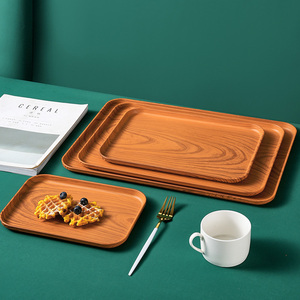 <span class=keywords><strong>Plateau</strong></span> de service en PP de qualité alimentaire, imitation bois, imperméable, pour la maison, la cuisine, le restaurant, les fruits, les desserts, le thé, le café, les boissons - Product Image 5