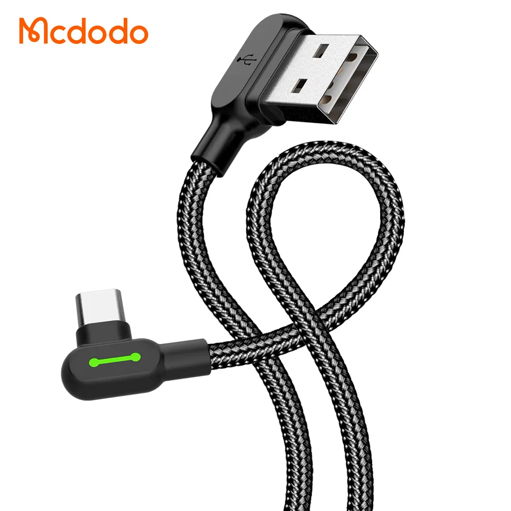 Mcdodo 528 kabel Data USB Tipe C kualitas tinggi pengisian cepat QC4.0 0.5M Elbow Android kabel USB-C 1.2M 1.8M 3M