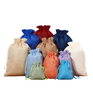 Burlap <b>Jute</b> Hessian <b>Sacks</b> Pouches Packing Bags New Arrival Drawstring Natural Gift Linen Bag Pouch With Logo - Product Image 1