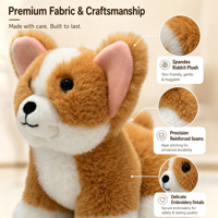 Jouets en peluche lestés, animaux super doux brodés unisexe en 100 % polyester, anti-stress pour fête d'anniversaire