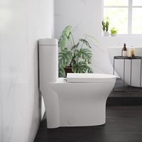 Meilleures ventes, cuvette de WC monobloc au design moderne avec housse blanche souple, siège monté au sol en céramique pour salle de bain, vente