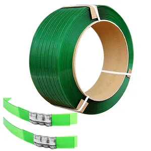 التخصيص الأخضر تنقش تعبئة باستخدام الألواح الخشبية الربط البلاستيك حزام مصنوع من مادة بولي إثيلين تيريفثاليت حزام للتغليف