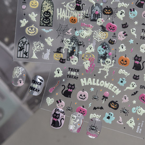 Halloween Glow Nail Stickers 3D Flashy Spooky <b>Witch</b> Stained Glass Nail Art <b>Decorations</b> New Style Manicure Accessories Wholesale - Product Image 6