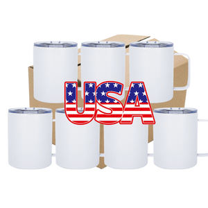 Envío Gratuito desde Almacén en EE. UU., Taza de Café y Cerveza de 12 oz, Taza de Viaje Recta para Sublimación con Asa y Tapa - Product Image 1