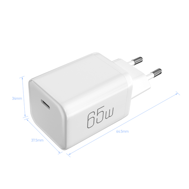 Customized Brand 65W Wall Charger for Mobile Phone, 65W Fast PD Charger for Laptop, Slim Size of 65W GAN PD Chargers Adaptor
