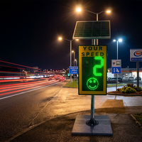 Dispositif d'affichage LED étanche à énergie solaire avec capteur radar Doppler pour la signalisation de limitation de vitesse et la rétroaction sur le trafic