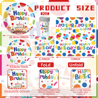 Ensemble de fournitures pour fête d'anniversaire à pois colorés pour la décoration de fête d'anniversaire des enfants