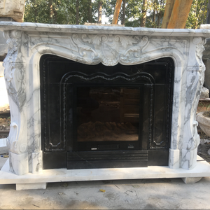 Blanco italiano al aire libre interior moderno decorativo tallado mármol <span class=keywords><strong>piedra</strong></span> chimenea envolvente <span class=keywords><strong>de</strong></span> China para la venta - Product Image 3