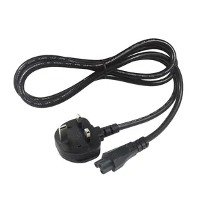 BS 1363 to IEC C5 BS Approved England UK Cloverleaf Connector Notebook Laptop Power Cord with Fuse