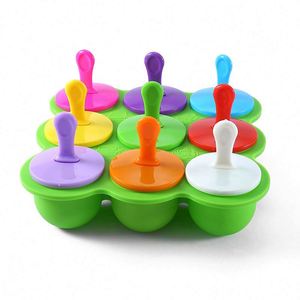 Accessoires de cuisine écologiques, moule à glace en silicone rond, mini-boules, bâtonnets en plastique pour glaces, sucettes glacées - Product Image 1