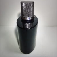 Flacon de parfum en verre de 90 ml avec bouchon de luxe et pulvérisateur, style arabe, diffuseur à roseaux noir mystérieux imprimé, votre pièce unique.