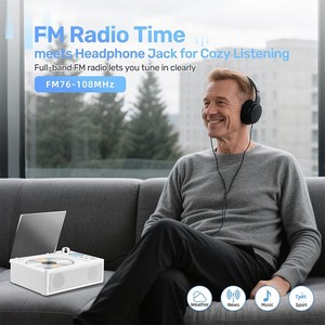 Lecteur <span class=keywords><strong>CD</strong></span> transfrontalier portable pour <span class=keywords><strong>musique</strong></span> acoustique avec radio FM et connecteur RCA BT-3100 avec écran - Product Image 3