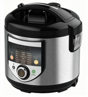 GB-MCS16R 5L Cuiseur à riz multifonction 860W avec commande par bouton rotatif, cuve de cuisson en acier inoxydable pour la cuisson en vrac