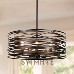 <span class=keywords><strong>Luminaires</strong></span> suspendus noirs respectueux de l'environnement AC 85-265V personnaliser Vintage Restaurant Hotel Island lampes suspendues - Product Image 5