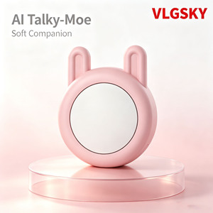 Robot de Compañía Suave VLGSKY AI Talky-Moe con Forma de Conejo Rosa, Control por Voz, Pantalla TFT y Asistente Personal - Product Image 1
