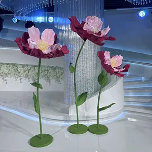 A100 ประดิษฐ์ดอกไม้ยักษ์กระดาษยักษ์ Foo Yung ดอกไม้ตกแต่งบ้านส่งเสริมการขายผ้าไหมดอกไม้ตกแต่งงานแต่งงาน