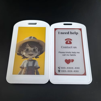 Badge d'identification électronique NFC à encre électronique de 3,7 pouces alimenté par batterie, plaque nominative, carte d'identité professionnelle, badge de travail numérique, étiquette d'affichage numérique du nom