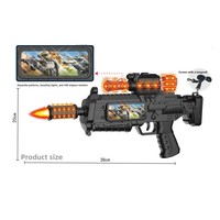 Jouet pour enfant, pistolet à balles électriques avec son, lumière, bande lumineuse, musique, laser, vibration, pistolet mitrailleur jouet