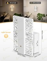 Lampe de nuit rectangulaire en acrylique LOHAS, blanche, décorative, à LED dimmable, avec prise murale, pour chambre à coucher