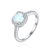 Bague en argent sterling 925 opale émeraude rubis grenat saphir topaze cristal de couleur pierre précieuse